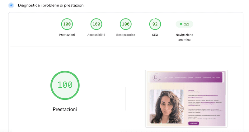 Esempio di siti web per psicologi e sessuologi: progetto della Dott.ssa Diana Curtolo